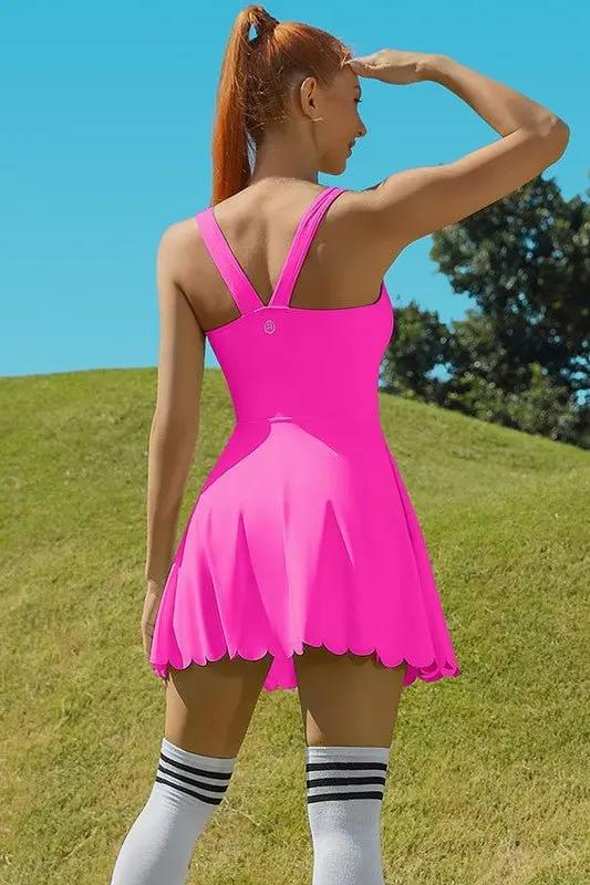 Women Workout Golf Tennis Dress with Shorts Pocket for Active Sports - Love Salve